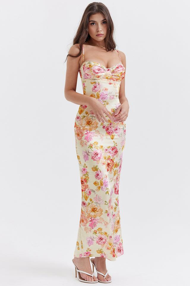 Roseau | Floral Satin Dress