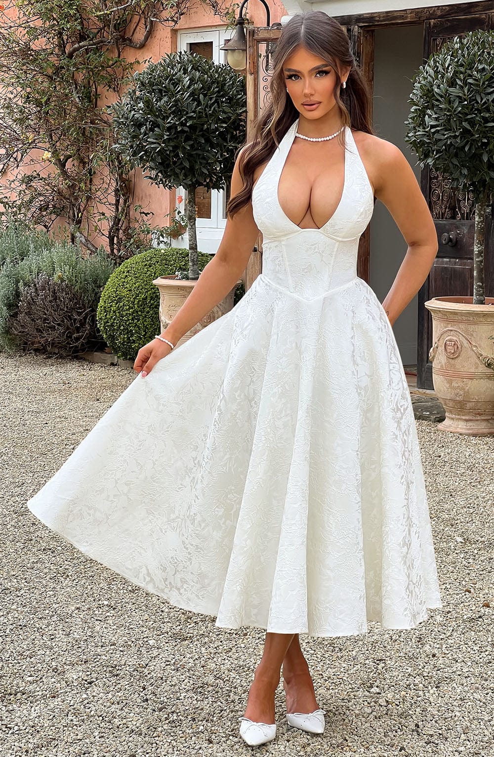 Adoria | Elegant Dress with American Neckline